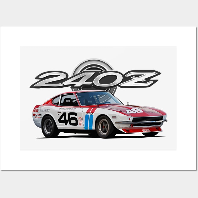 Datsun 240z BRE Racing Champion Wall Art by Ajie Negara